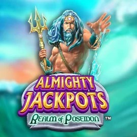 Almighty Jackpots – Realm of Poseidon slot logo by Novomatic at Stonevegas Casino