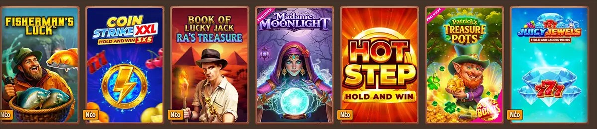 Discover popular slot games at Stone Vegas Casino, including Fisherman’s Luck, Coin Strike XXL, Book of Lucky Jack, Madame Moonlight, Hot Step, Patrick’s Treasure Pots, and Juicy Jewels.